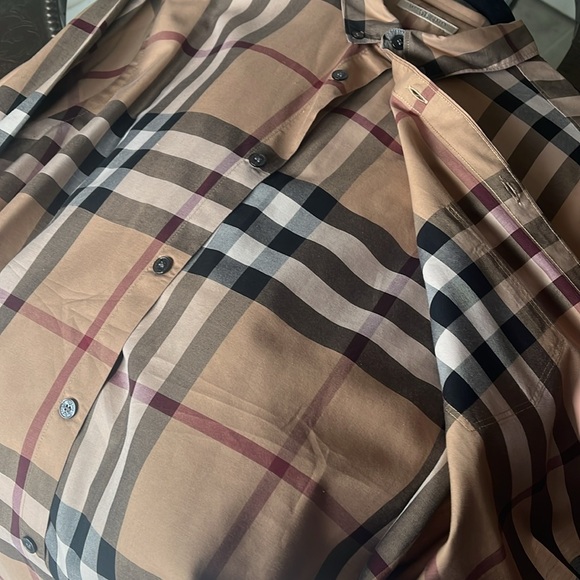 Burberry Brit Classic Tan Plaid Casual Button Down Shirt - Picture 12 of 12